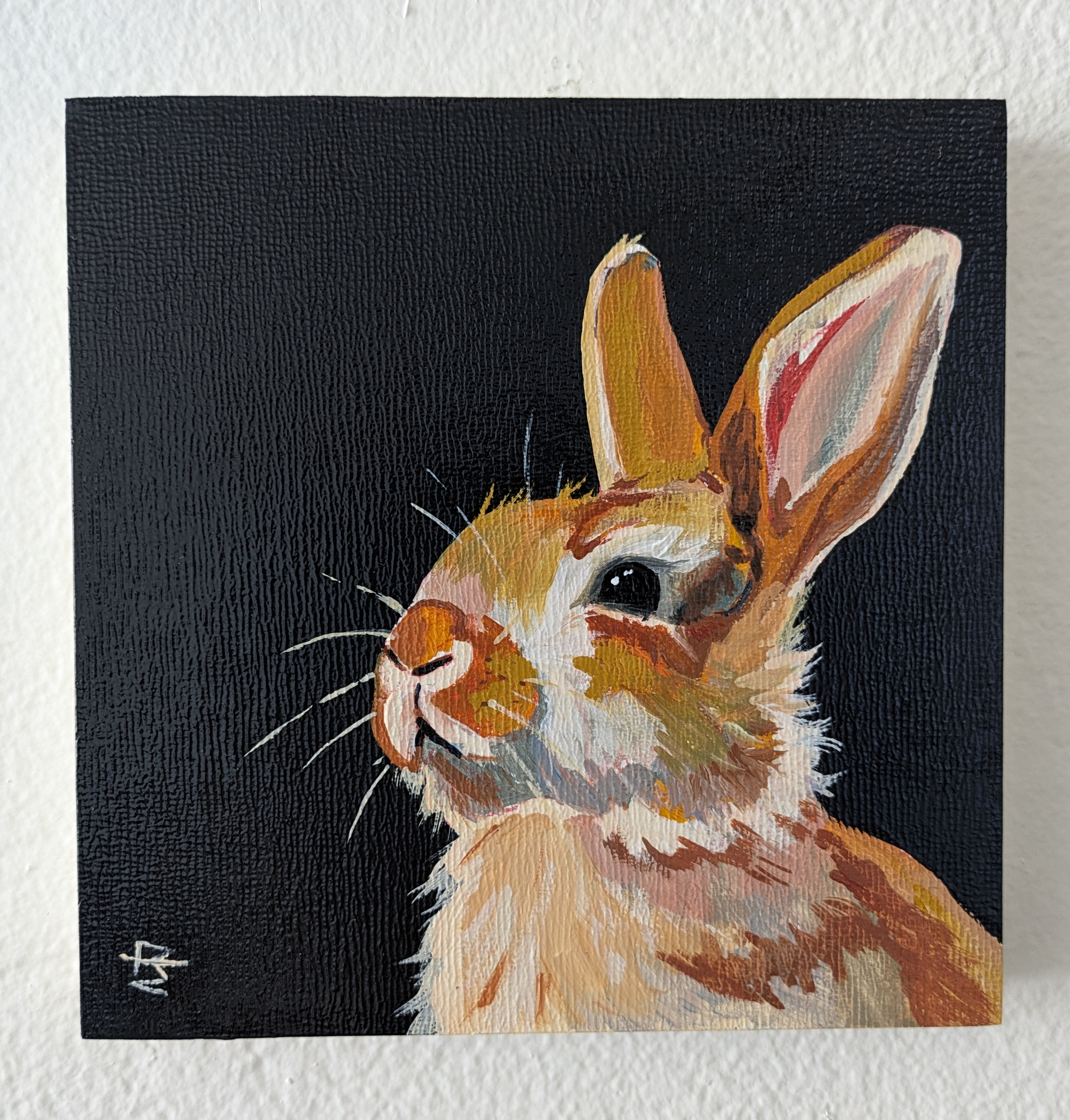 Brightly. Acrylic gouache on cradled gessobord, 15.24 x 15.24cm