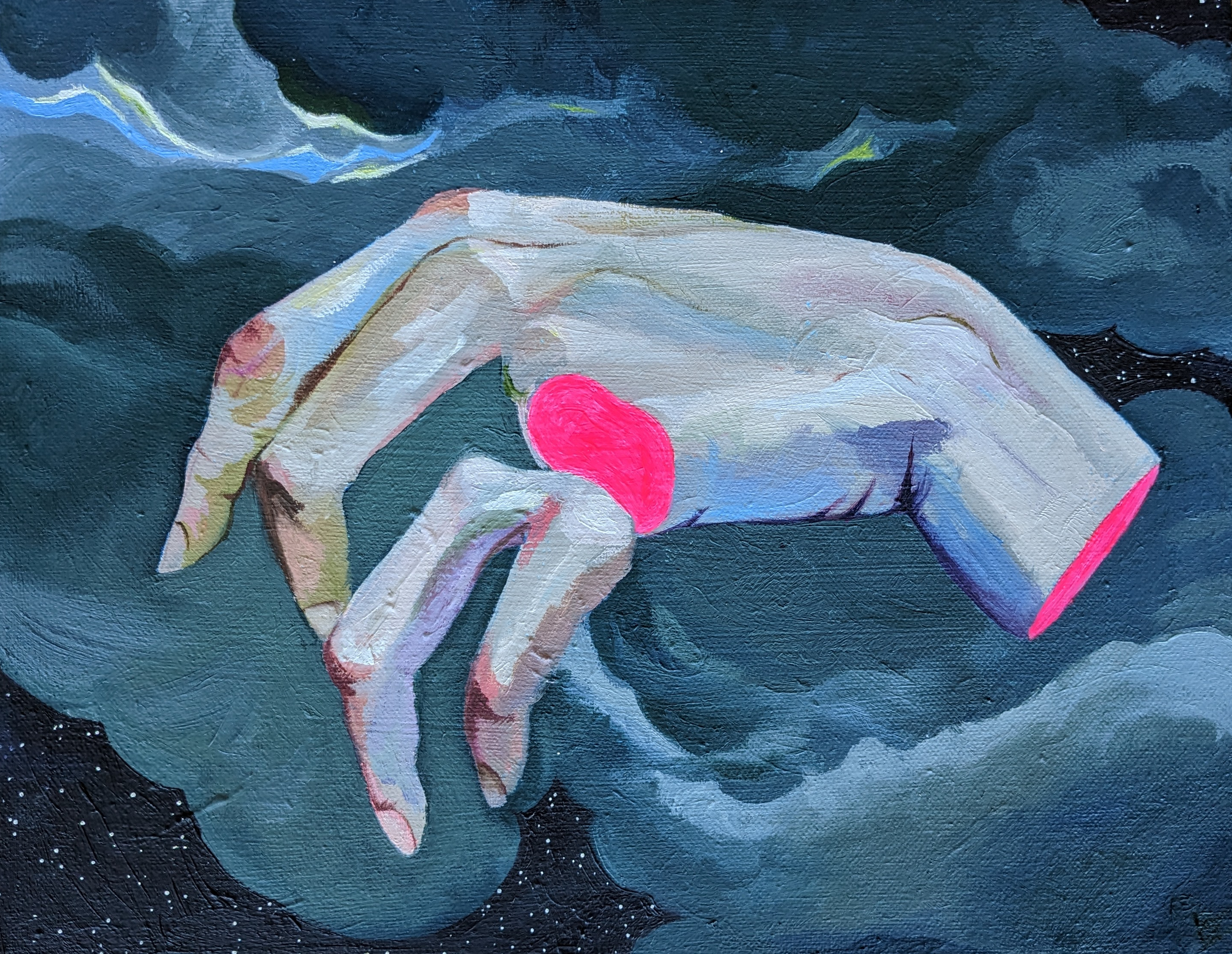 Title Transfer. Oil on canvas, 27 x 35cm. 2024. An ode to A Subtle Knife.