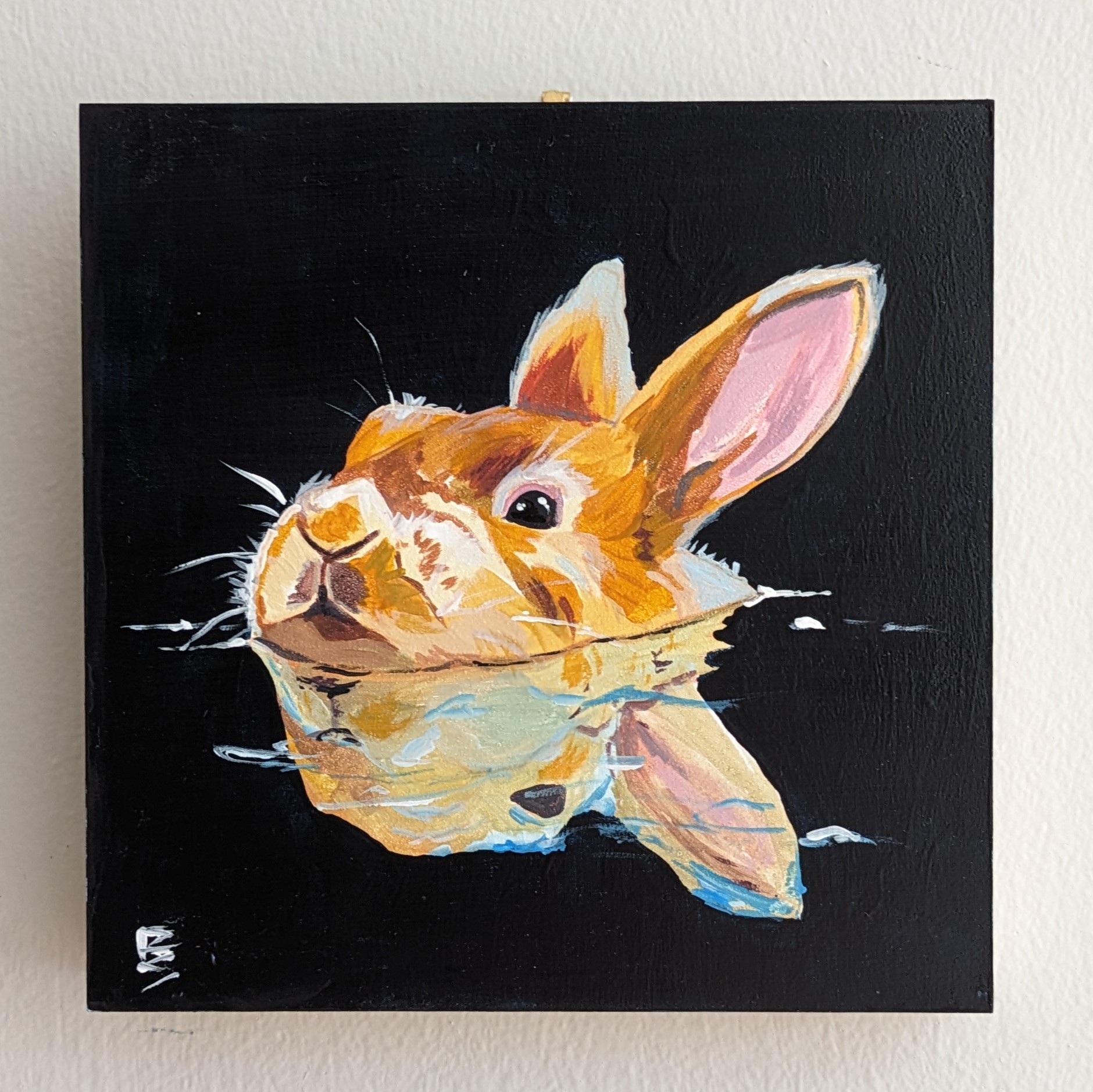 Undertow. Acrylic ouache on cradled gessobord, 15.24 x 15.24cm